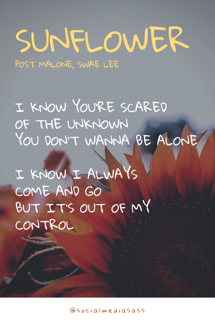Sunflower lyrics post malone swae lee